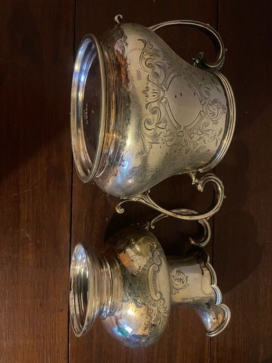 Antique sugar bowl & jug