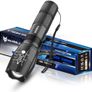 LED Torch 2000 Lumens Gifts for Men Dad Kids, Zoomable Torches Led Super Bright Flashlight, Powerful Torches Battery Powered Water Resistant 5 Modes Mini Tactical Torch for Camping Xmas Gifts Image 8