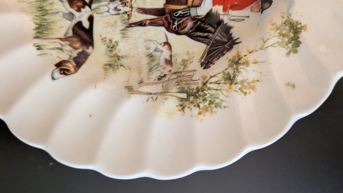 F Gray & Sons Fox Hunting 31cm Oval Platters Horse & Hound Vintage