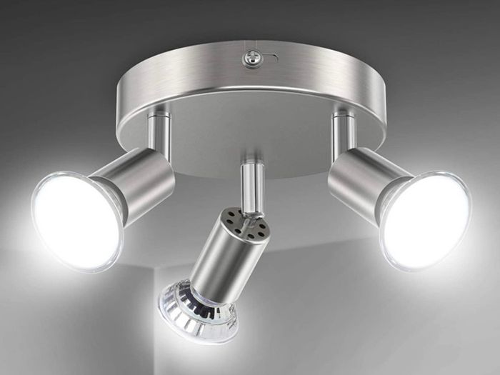 LED Ceiling Light Rotatable, 2 Way Round Plate LED Ceiling Spot Lights, 110mm (Including 2x4W GU10 LED Light Bulbs, 450LM, Cool White) LED Ceiling Lamp for Kitchen, Living Room DIFFERENT OPTIONS AVAILABLE, SEE PHOTOS (FREE POSTAGE)