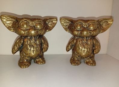 Gremlin sculptures / 2 x Gizmo figurines / statues  Vintage solid brass  Heavy figurines approx 9cm