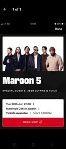 Maroon 5 tickets x2