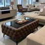 Chester Lux Premium Coffee Table  123 cm (Cream Eco Leather) by PouffeLOVE Image 4
