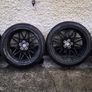 R19 5x120 BMW Style 666M staggered alloy wheels with good tyres + TPMS Image 4