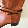 Tamaris Leather Knee High Boots EU41 Tan Brown Block Heel Image 5