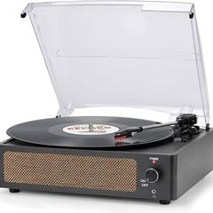 FREE 3 DAY SHIPPING Record Player with Speaker Vintage Turntable for Vinyl Records, Belt-Driven Turntable Support 3-Speed, Wireless Playback, Headphone, AUX-in, RCA Line LP Vinyl Players Retro Black