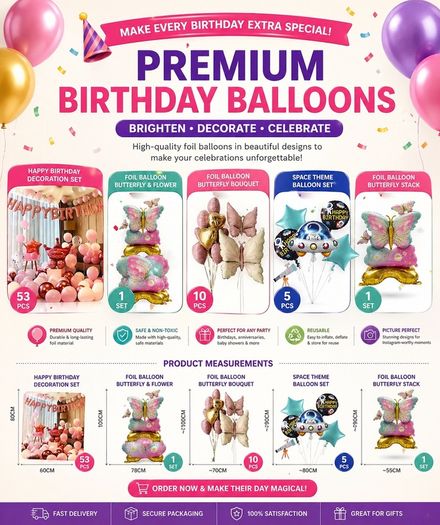 kids Birthday Party Balloon & Decoration kit