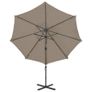 Cantilever Umbrella with Pole and LED Lights Taupe 300 cm Image 5
