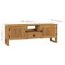 TV Cabinet 120x32x45 cm Solid Teak Wood Image 8