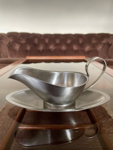 Retro Quality Viners Stainless Steel Sauce Boat and Tray