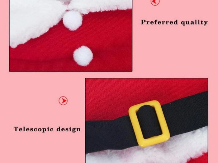 Cat Christmas Outfit, Christmas Pet Clothes Dog Cat Christmas Costume Santa Claus Pet Hoodie Coat for Small Medium Dogs Cats (M Size)