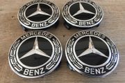 75 mm Mercedes wheel Caps 4pcs  New Black