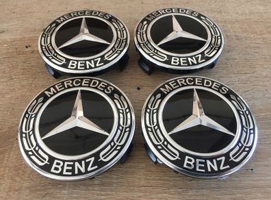 4 x Alloy Wheel Centre Caps 75mm for Mercedes Benz New