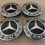 Black 75mm Mercedes wheel Caps 4pcs A1714000025 Image 2