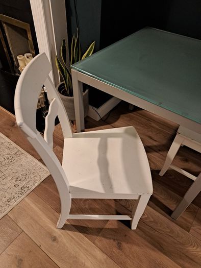 Square dining table with 4 chairs