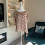 Ladies Pink and Brown Leopard-print Short-sleeve Blouse from Dunnes Stores Image 4