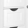 Bathroom Floor Storage Cabinet, Freestanding Storage Unit with Adjustable Shelf, 4 Drawers & Door, for Bedroom, Kitchen, Living Room, Entryway, White Image 3