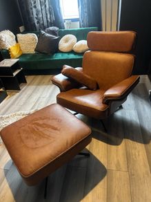 Practically new armchair and footstool