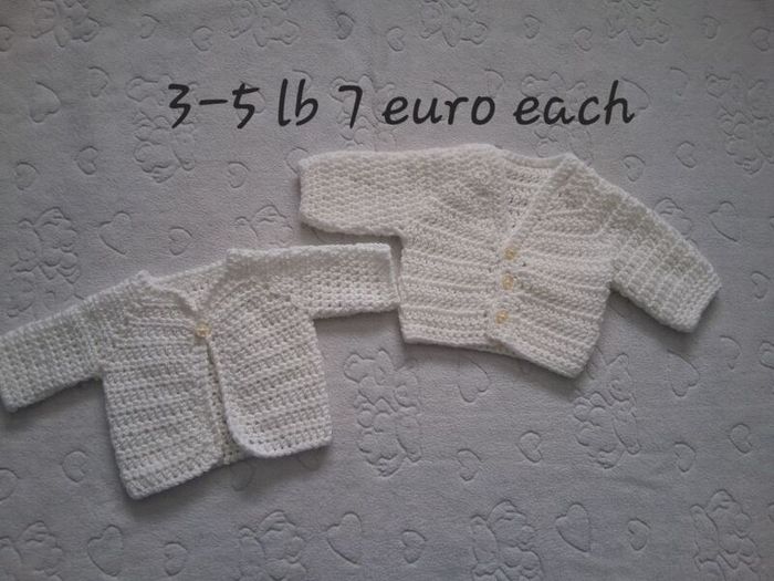 Handmade premature baby cardigans
