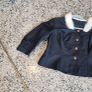 vintage black figured jacket fur collar Image 7