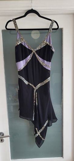 NOCTURNE 100% Silk Beaded Cocktail Dress Sz 12UK(Fit 10-12UK) - Rrp 695 (New)