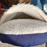 Soft covered cat cave with fleece lining Image 2