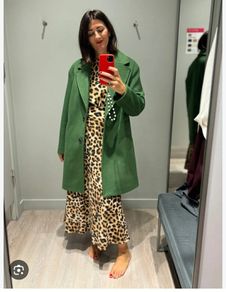 Marks & Spencer Green Coat Size Uk 16