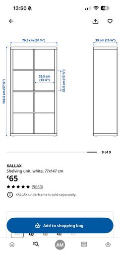 IKEA KALLAX Unit with Inserts