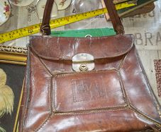 Antique Leather Satchel Genuine Cow Leather  Bag,. Postage Available or Collection