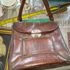 Antique Leather Satchel Genuine Cow Leather  Bag,. Postage Available or Collection