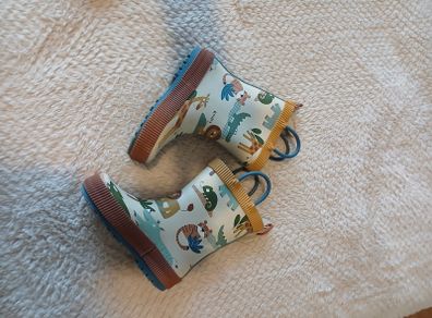 Toddler Neutral Safari Handle Pull On Wellies Size 7