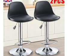 Bar Stools X 2 Adjustable Breakfast Swivel Gas Lift Kitchen Cafe Pub STOOLS