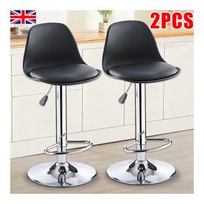 Bar Stools X 2 Adjustable Breakfast Swivel Gas Lift Kitchen Cafe Pub STOOLS