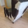 Queen Anne Leather Chair with natural cow hide Image 3