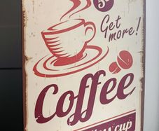 Coffee Endless Cup 5c Get More! Wall Retro Vintage Sign Plate 20x30 cm Metal