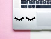 Sleepy Eyes Vinyl Decal, Eyelashes Sticker for Apple Macbook, iPad iPhone Laptop Car Bumper Truck Window Decal, Fashion Decals, Eyelashes