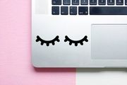 Sleepy Eyes Vinyl Decal, Eyelashes Sticker for Apple Macbook, iPad iPhone Laptop Car Bumper Truck Window Decal, Fashion Decals, Eyelashes