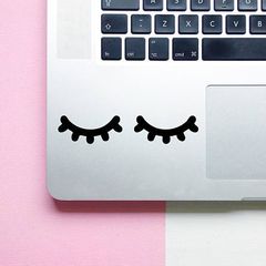 Sleepy Eyes Vinyl Decal, Eyelashes Sticker for Apple Macbook, iPad iPhone Laptop Car Bumper Truck Window Decal, Fashion Decals, Eyelashes
