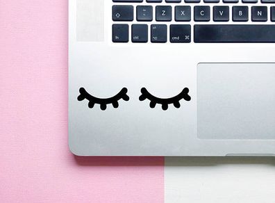 Sleepy Eyes Vinyl Decal, Eyelashes Sticker for Apple Macbook, iPad iPhone Laptop Car Bumper Truck Window Decal, Fashion Decals, Eyelashes