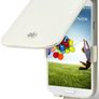 New Samsung I9500 Galaxy S4 Genuine Leather Flip Case Cover Black & White With Cream Inside Image 4