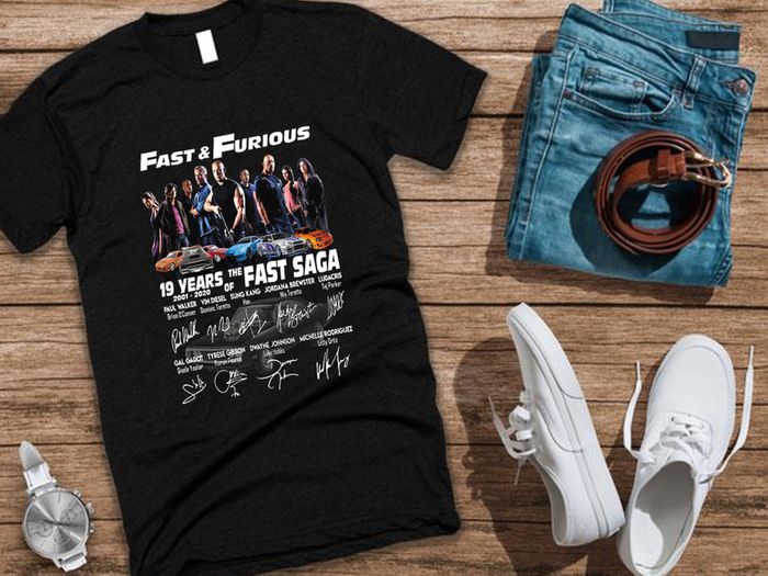 Fast & Furious Fast Saga Anniversary 19 Years 2001 - 2020 T-Shirt