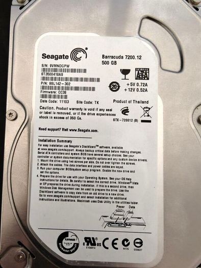 3.5" Hdd 500gb