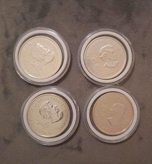 silver canadian olympic coins x4