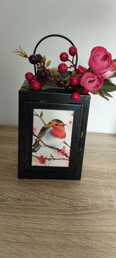 Beautiful Lantern with Robin