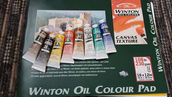 Winson & Newton oil paints and pad