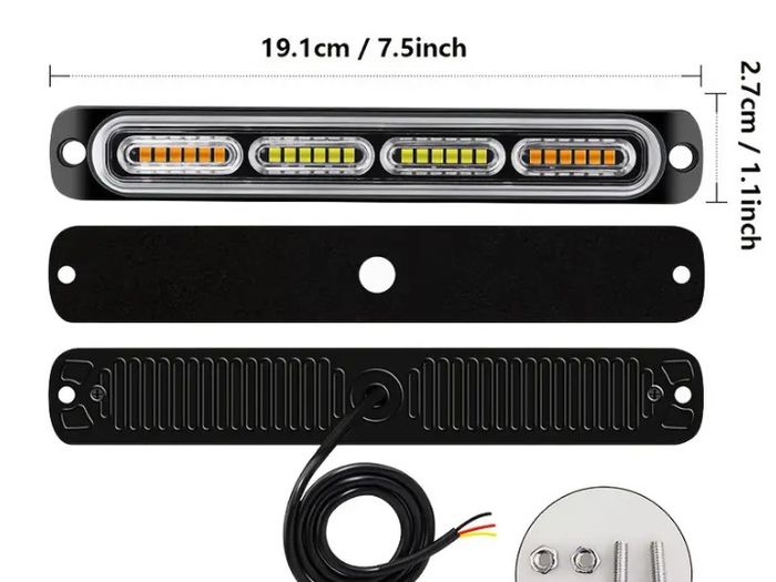 2pcs  Ultra-Slim Amber  LED Emergency Lights
