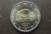 2015 Latvia UNC 2 Euro coin "Stork"
