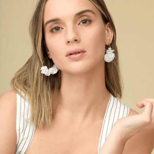 Mignonne Gavigan Gold With Pearl Mini Lolita Hoops