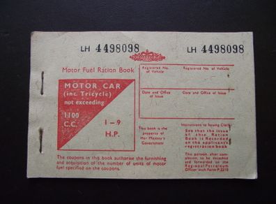 GB Vintage Motor Fuel Ration Book