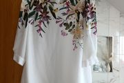 Oasis white floral butterfly blouse fancy M/L 16